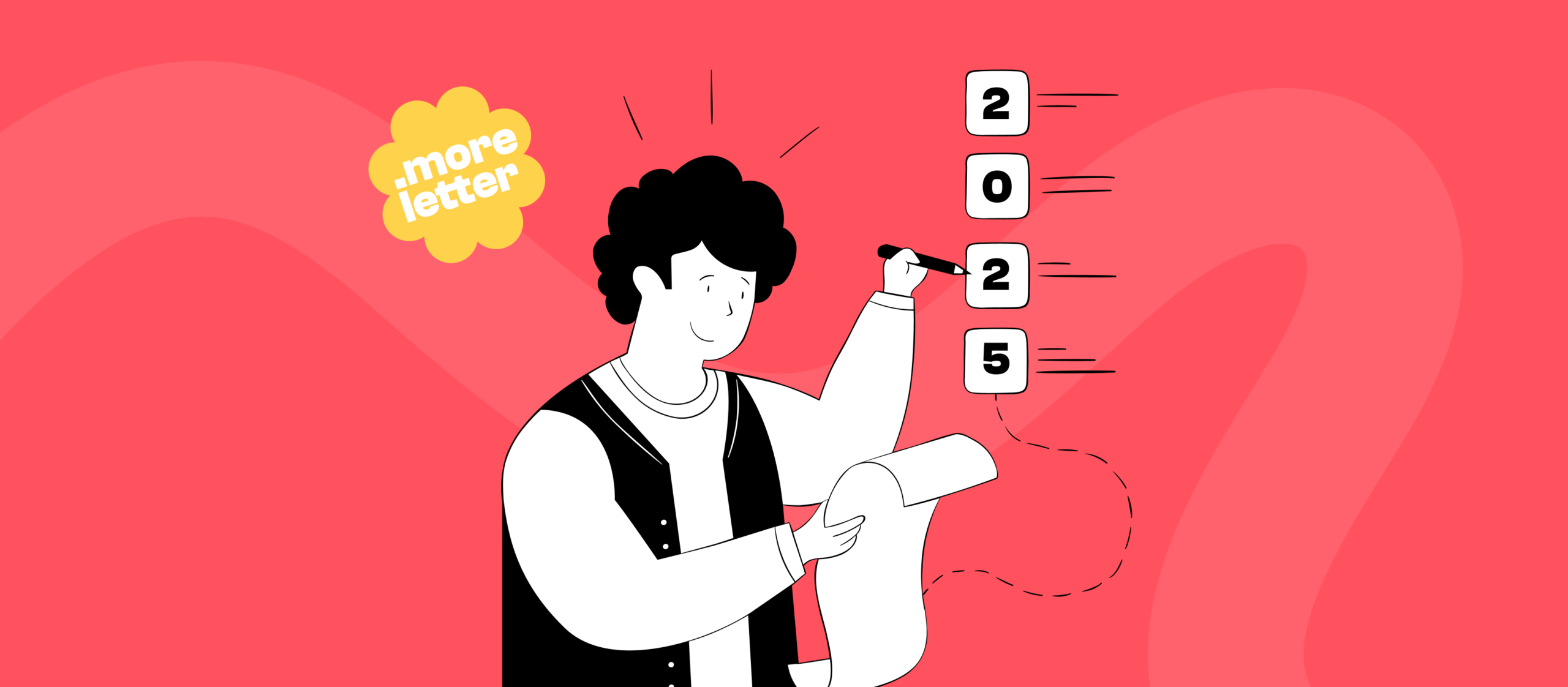 Ilustracja symbolizująca podsumowanie roku 2025, planowanie i wyciąganie wniosków dla e-commerce